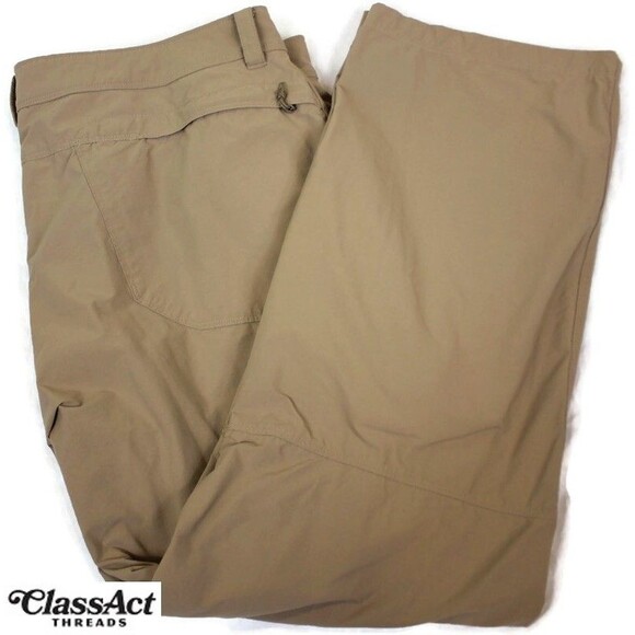 LL Bean Mens Hiking Convertible Stretch Outdoor Cargo Pant Lightweight Tan 40X30 - Picture 1 of 9